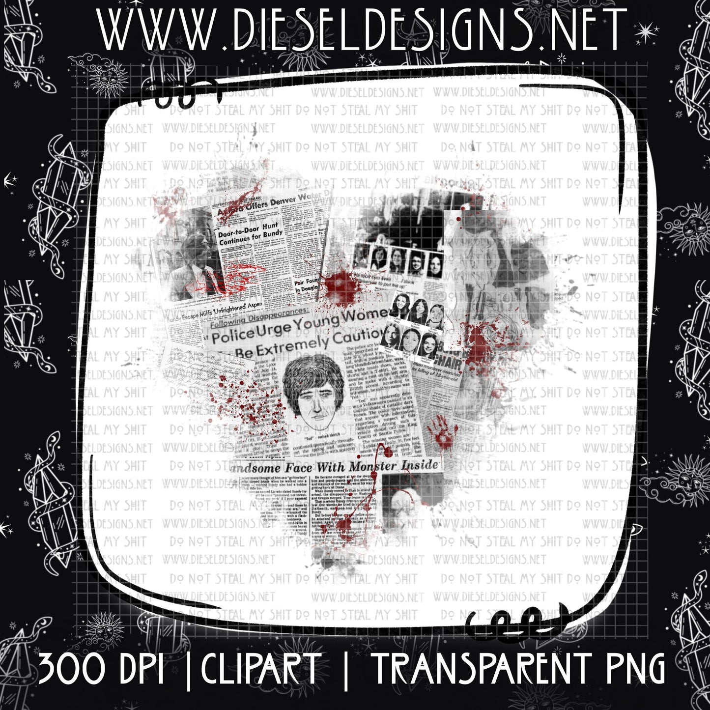 True Crime Heart Clipart  | 300 DPI | Transparent PNG | Clipart |