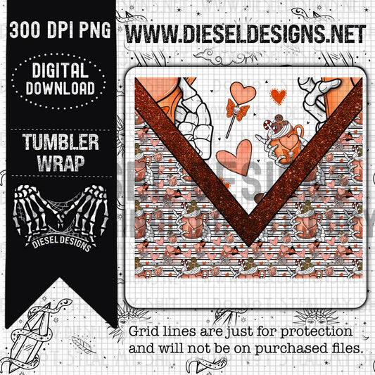 VDay Pattern Tumbler | 300 DPI | 20 oz Skinny Tumbler Wrap