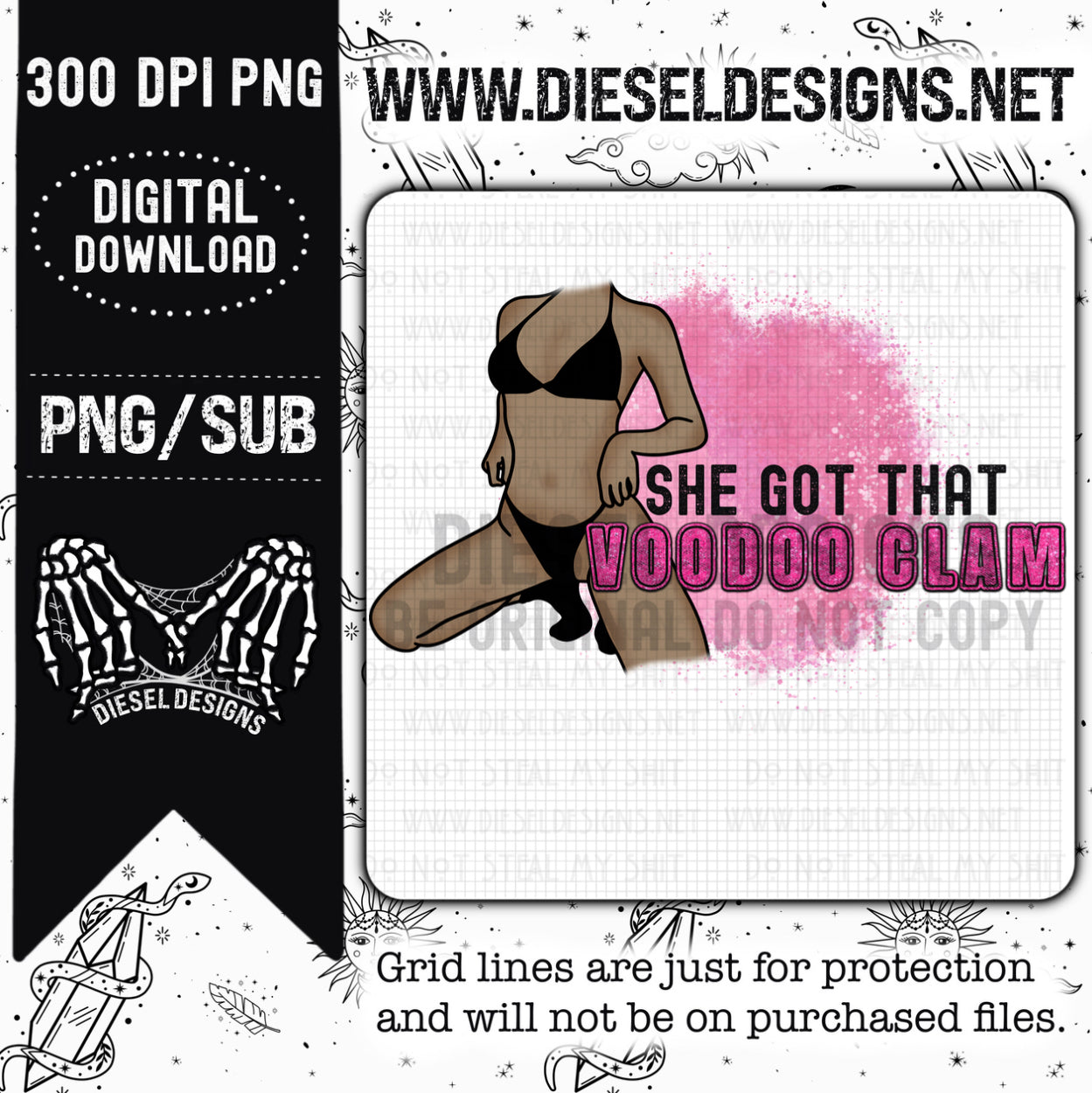 Voodoo Clam 300 DPI Transparent PNG Diesel Designs