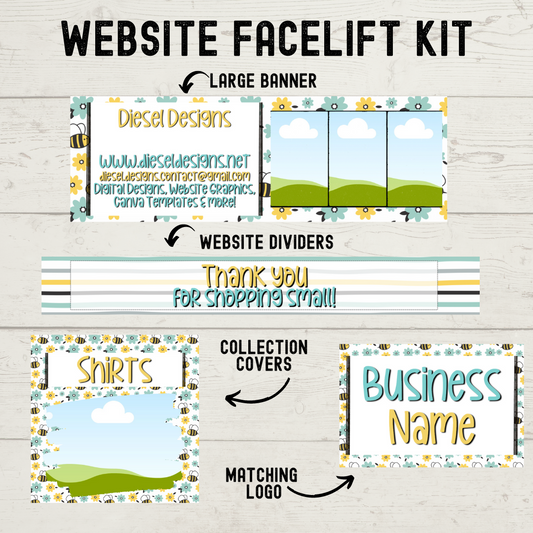 Sunflower & Bee's | Website Kits | Editable graphics included