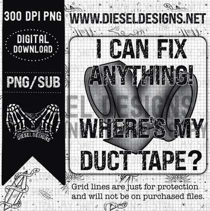 Where is Duct Tape | 300 DPI | Transparent PNG