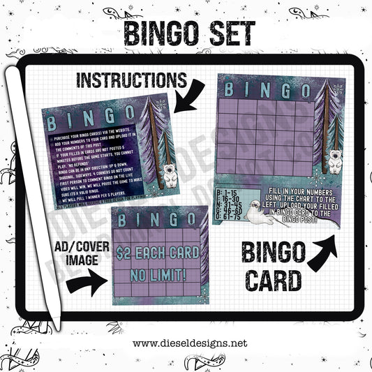 Winter Bingo Set | 3-piece Set | Includes: Bingo Card, Instructions and an Ad/Cover Image