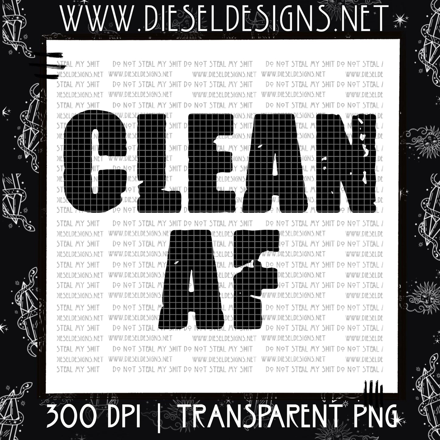 Clean AF | Sunday Exclusive | 300 DPI PNG