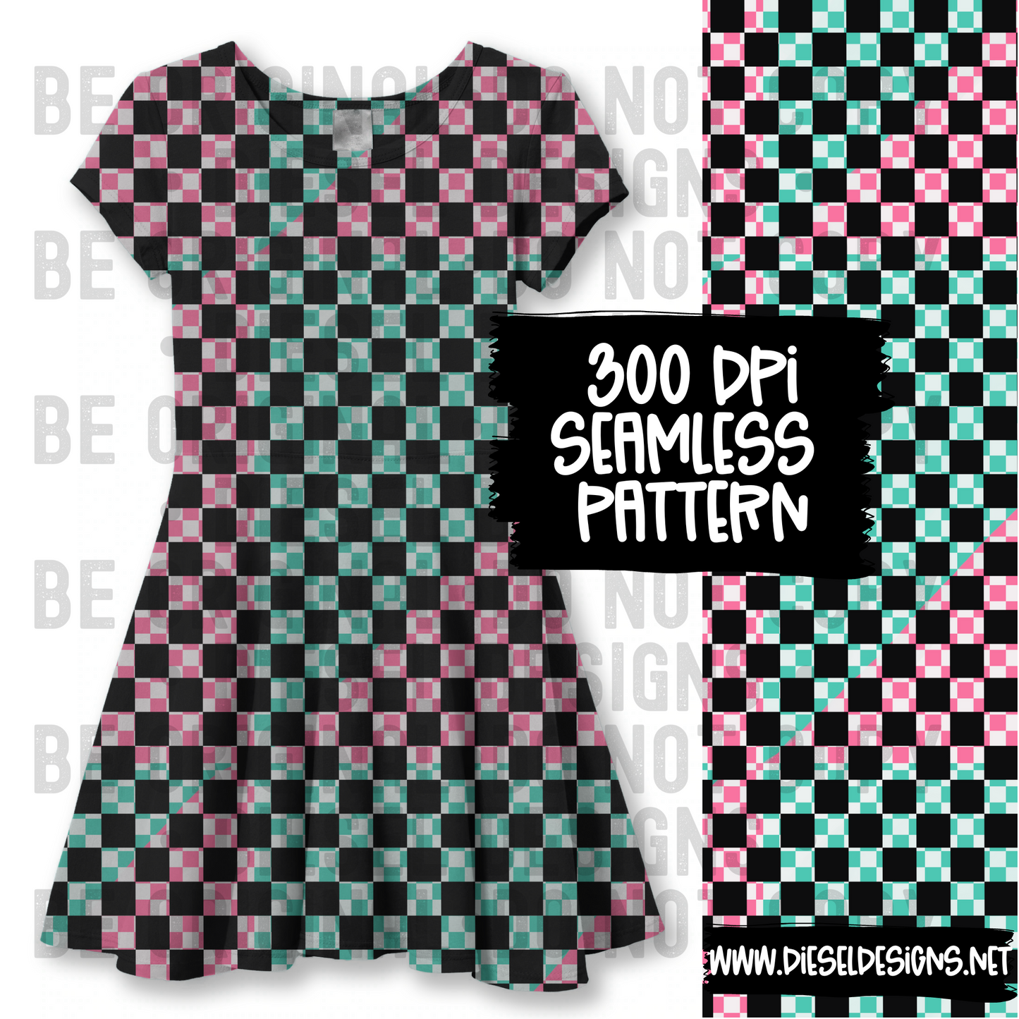 Coord Checkered seamless 2   | 300 DPI | 12" x 12" | Seamless File