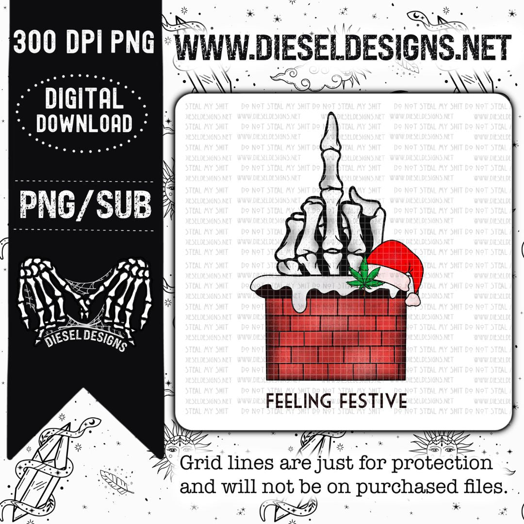 Feeling Festive PNG | 300 DPI | Transparent PNG