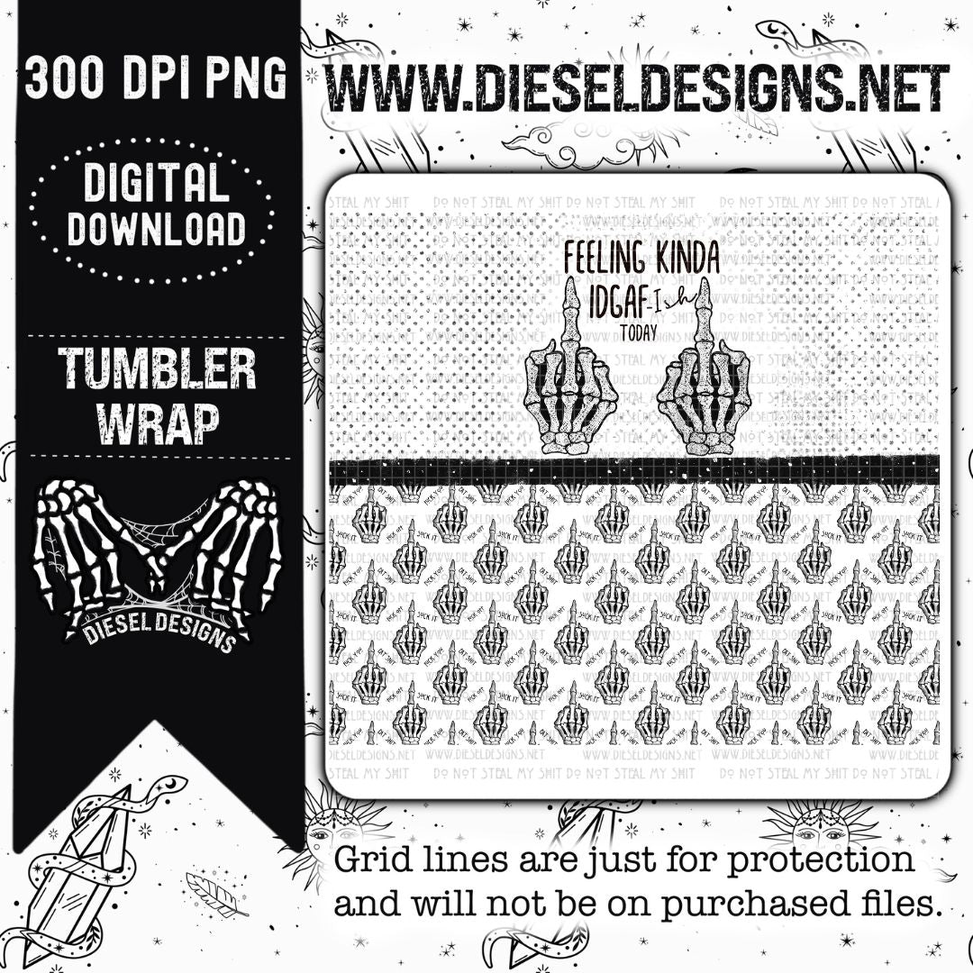 IDGAFish Tumbler Wrap | 300 DPI | 20 oz Skinny Tumbler Wrap