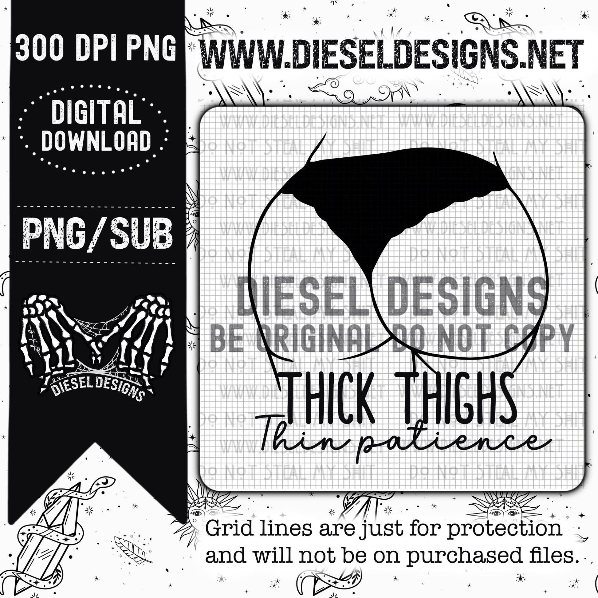 Thick Thighs | 300 DPI | Transparent PNG |