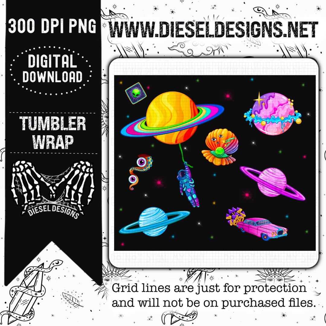 Aliens Tumbler Wrap | 300 DPI | 20 oz Skinny Tumbler Wrap | PNG