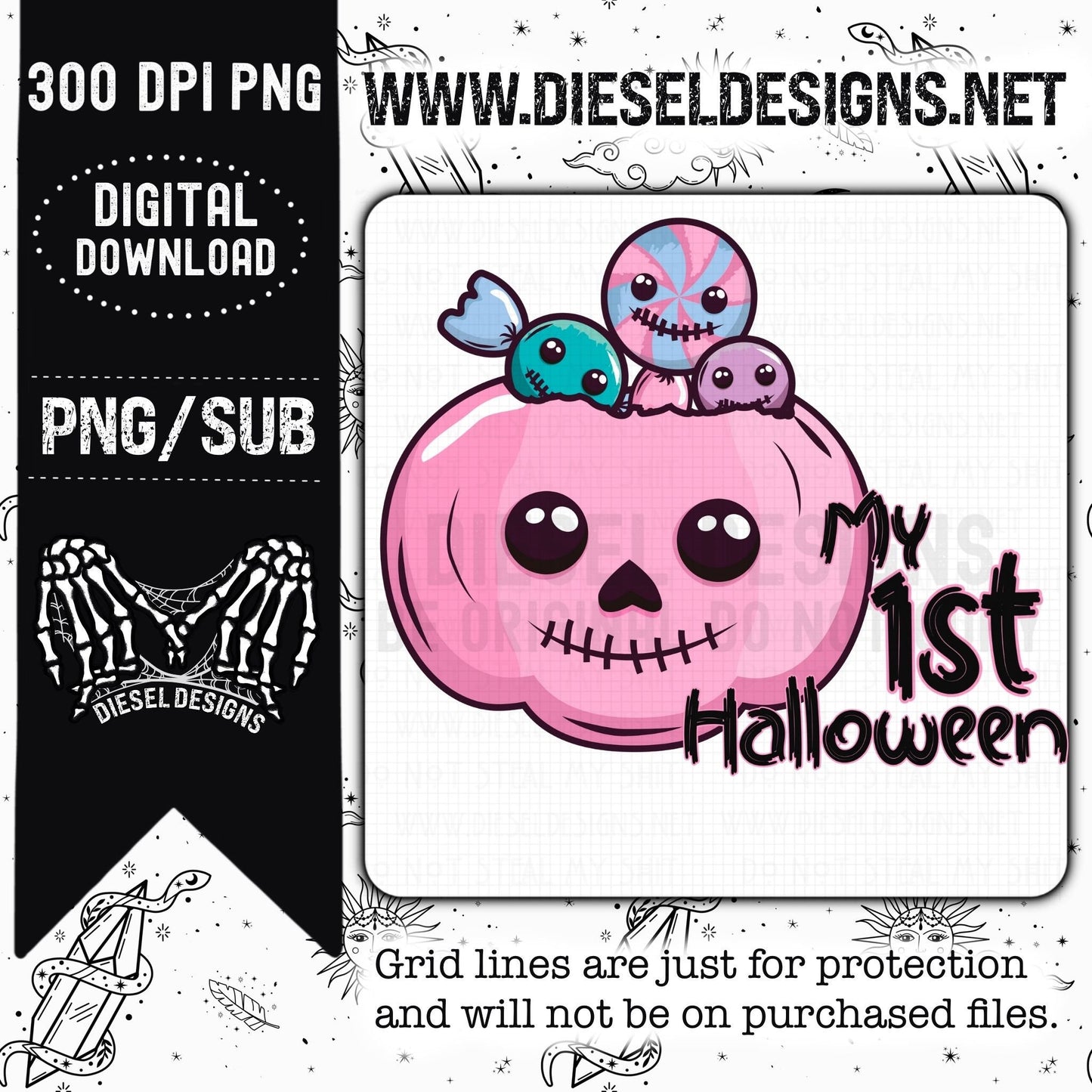 First Halloween Pink | 300 DPI | Transparent PNG |