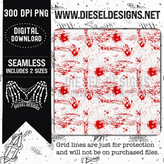 Blood Splatter Seamless | 300 DPI | Seamless 12"x12" | 2 sizes Included