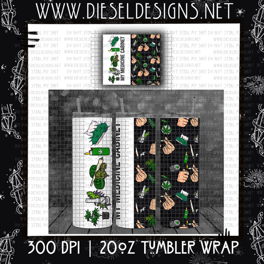 Med Cabinet Split Tumbler | Design | 300 DPI | PNG