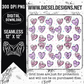 Naughty Hearts Seamless  | 300 DPI | 12" x 12" | Seamless File