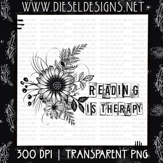 Reading Is Therapy | Design | 300 DPI | PNG