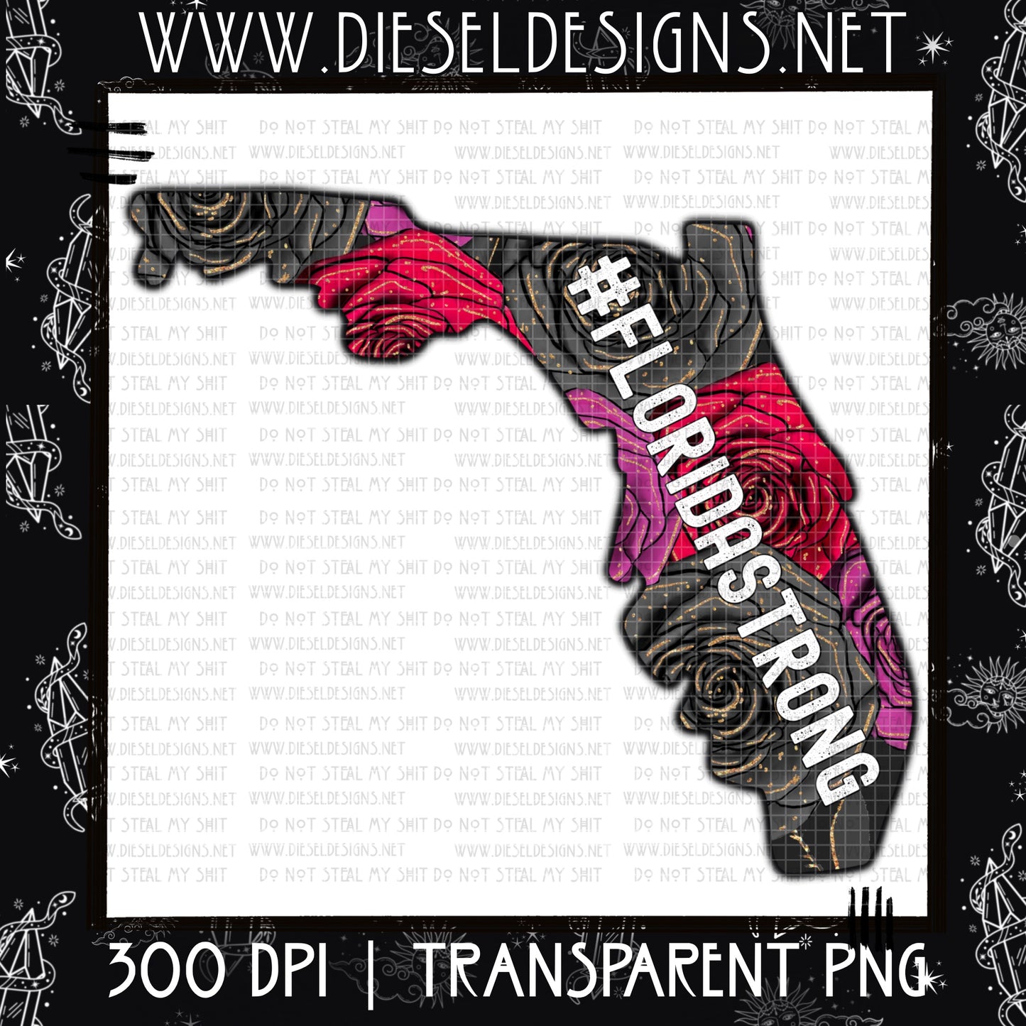 Florida Strong red | 300 DPI | Transparent PNG
