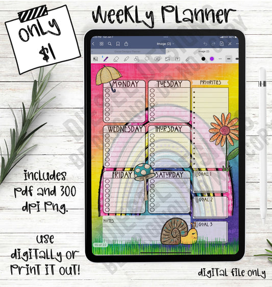 Spring | 6-Day Digital Planner | 300 DPI | PNG & PDF included