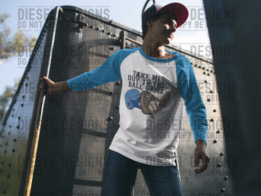 Take Me Out Blue Baseball  | 300 DPI | Transparent PNG