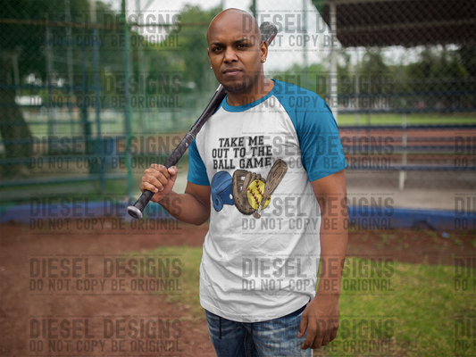 Take Me Out Blue Softball  | 300 DPI | Transparent PNG