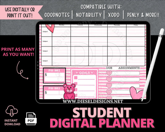 Vday | Student Digital Planner | 300 DPI | PNG & PDF included